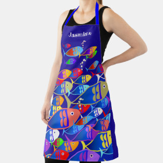 Personalized Colorful Fish Apron