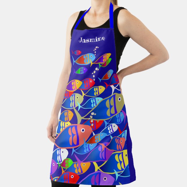 Personalized Colorful Fish Apron (Insitu)