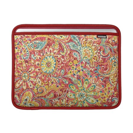 Personalized Colorful Floral Macbook Sleeve