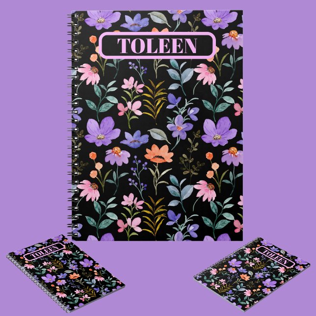 Personalized Colorful Floral Pattern               Notebook (Creator Uploaded)