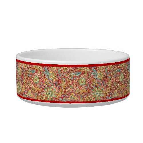 Personalized Colorful Floral Pet Bowl