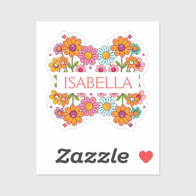 Personalized Colorful Floral  Sticker (Sheet)