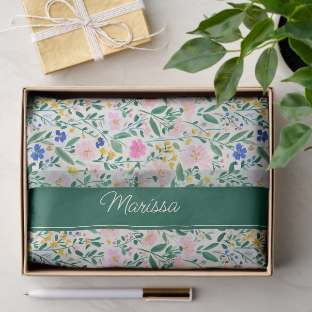 Personalized Colorful Floral Tissue Paper (Gift)