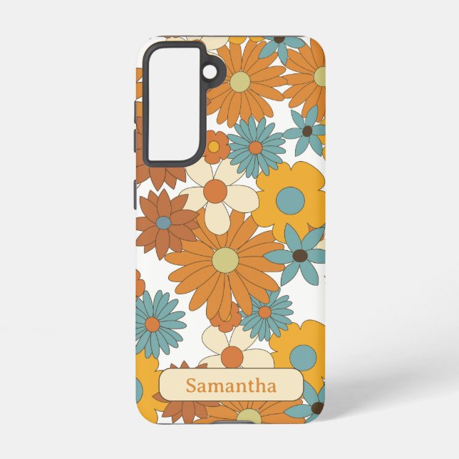 Personalized Colorful Flower Pattern  Samsung Galaxy Case (Back)