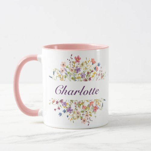 Personalized Colorful Flowers Mug