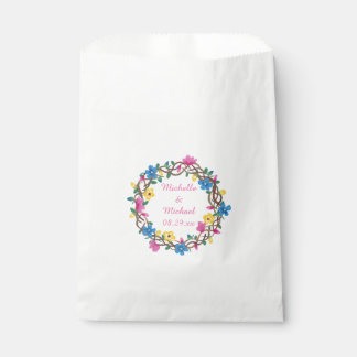 Personalized Colorful Flowers Wedding Favor Bags