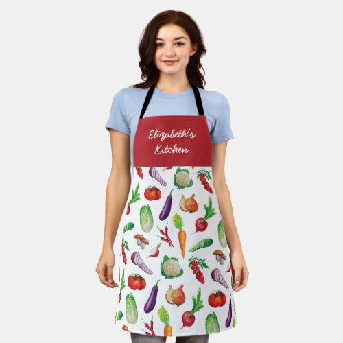 Personalized Colorful Fresh Vegetable Pattern Apron