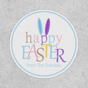 Personalized Colorful Fun Bunny Ears Happy Easter Patch