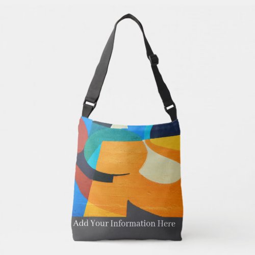 Personalized Colorful Geometric Abstract Pattern  Crossbody Bag