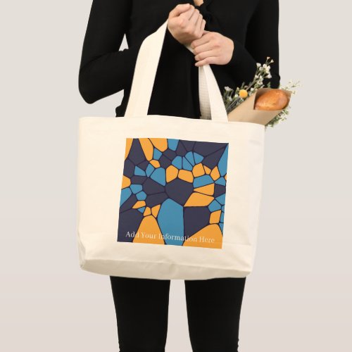 Personalized Colorful Geometric Abstract Pattern Large Tote Bag