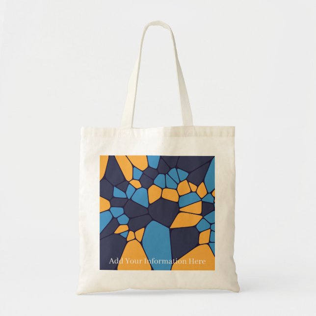 Personalized Colorful Geometric Abstract Pattern Tote Bag (Front)