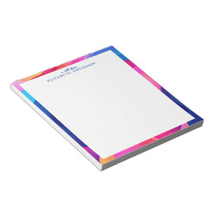 Personalized Colorful Geometric Border Notepad
