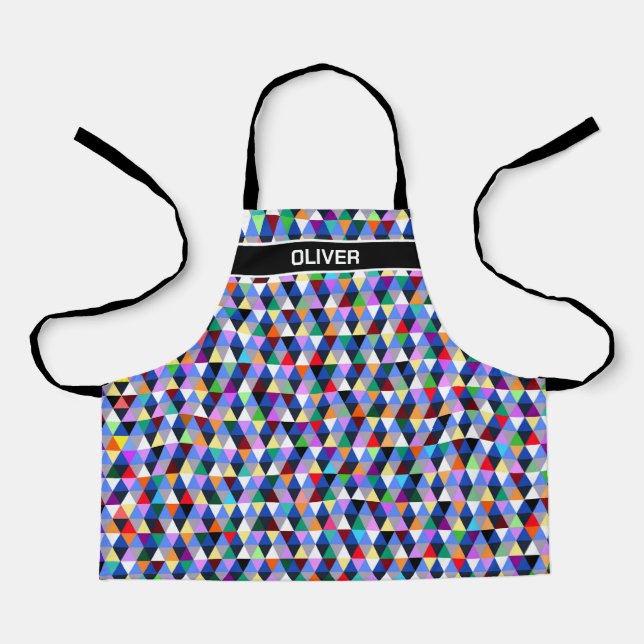 Personalized Colorful Geometric Pattern Apron (Front)