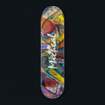 Personalized Colorful Graffiti Art Skateboard<br><div class="desc">Graffiti skateboard</div>