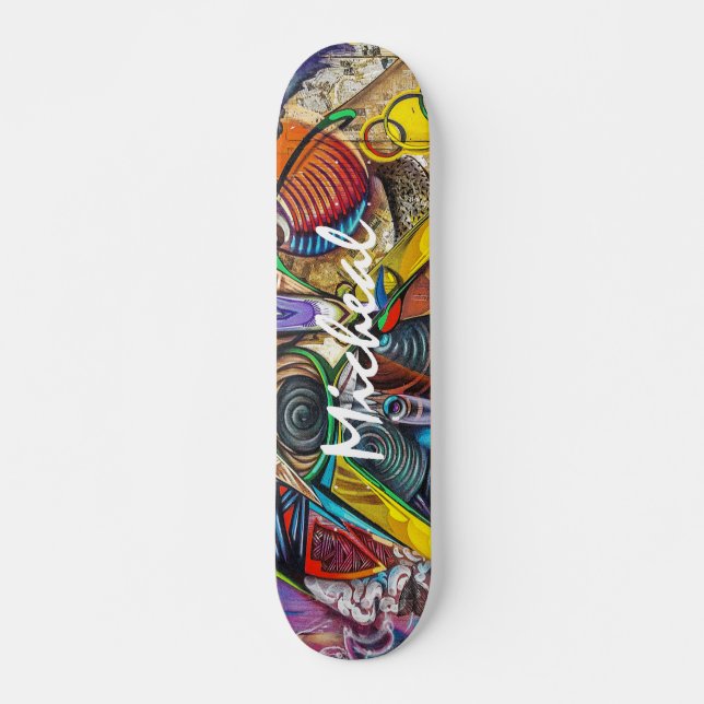 Personalized Colorful Graffiti Art Skateboard (Front)