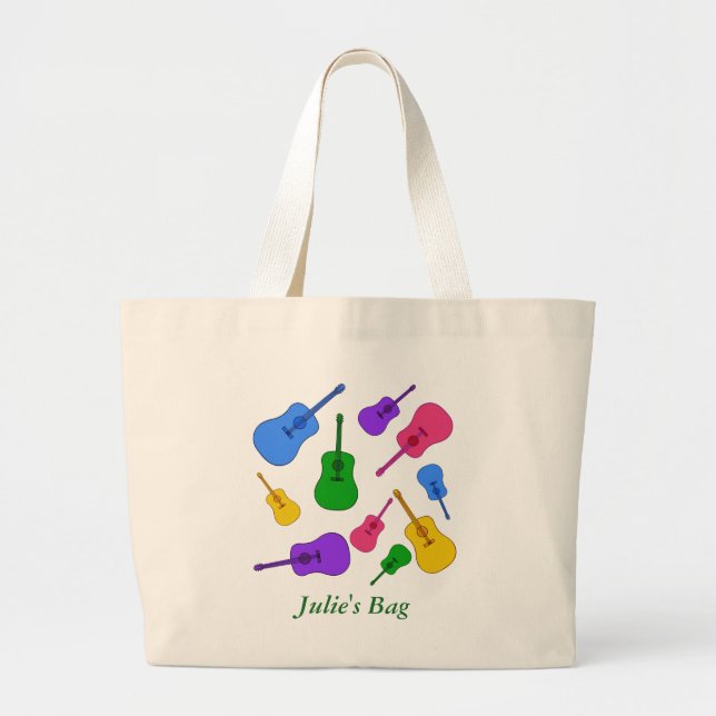 Personalized Colorful Guitar Collage Colors Bags (Front)