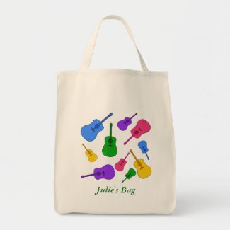 Personalized Colorful Guitar Collage Colors Bags