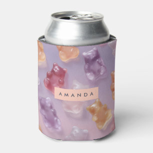 Personalized Colorful Gummy Bear Pattern Can Cooler
