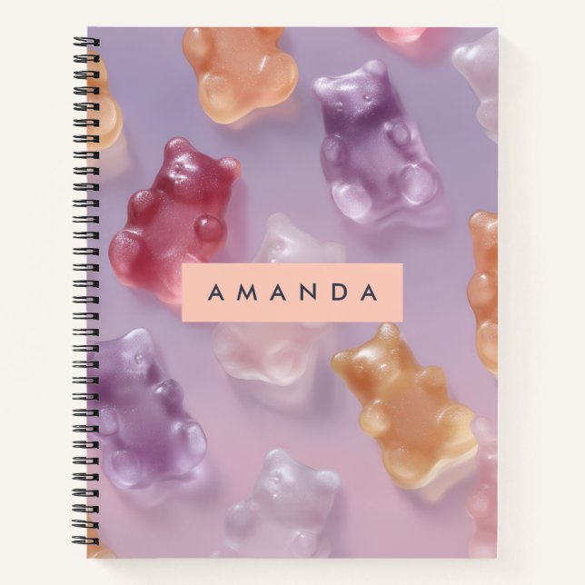 Personalized Colorful Gummy Bear Pattern Notebook (Front)