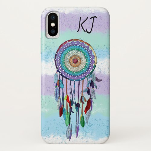 Personalized Colorful Hand Drawn Dreamcatcher  iPhone X Case