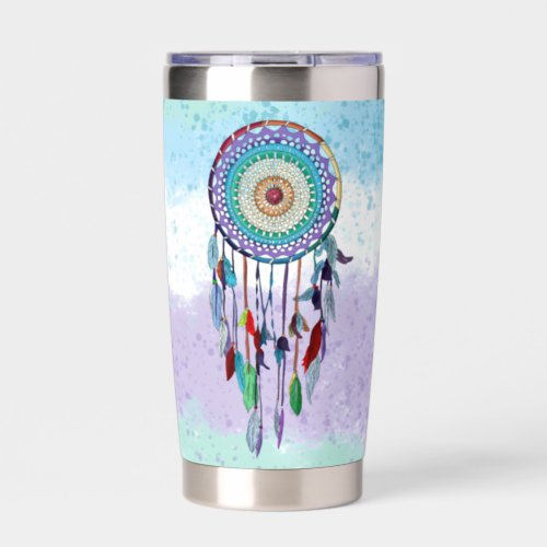 Personalized Colorful Hand Drawn Dreamcatcher  Insulated Tumbler