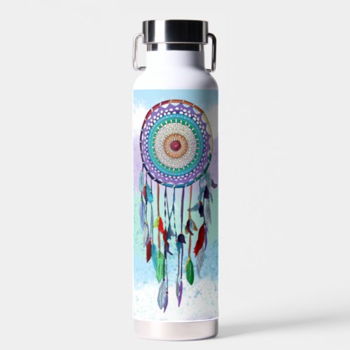 Personalized Colorful Hand Drawn Dreamcatcher  Water Bottle