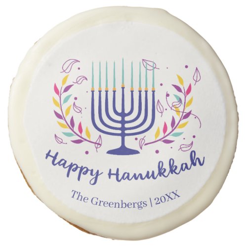 Personalized Colorful Hanukkah Sugar Cookies 
