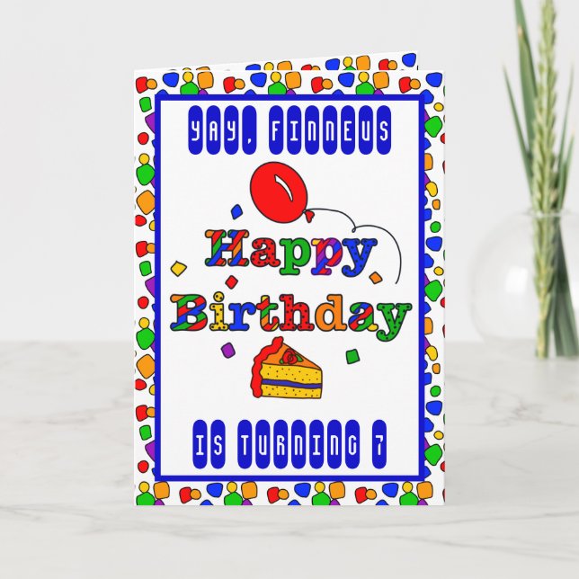 Personalized Colorful Happy Birthday Card (Front)