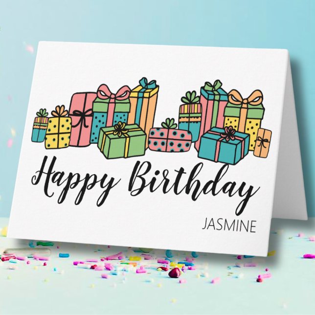 Personalized Colorful Happy Birthday Card (Personalized Cute Colorful Classic Happy Birthday Card)