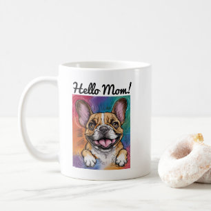 Personalized Colorful Happy French Bulldog Pet Coffee Mug