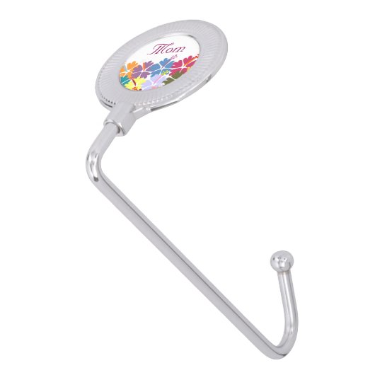 Personalized Colorful Hibiscus Purse Hanger (Angled)