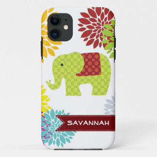 Personalized Colorful Hippie Elephant Flower Case