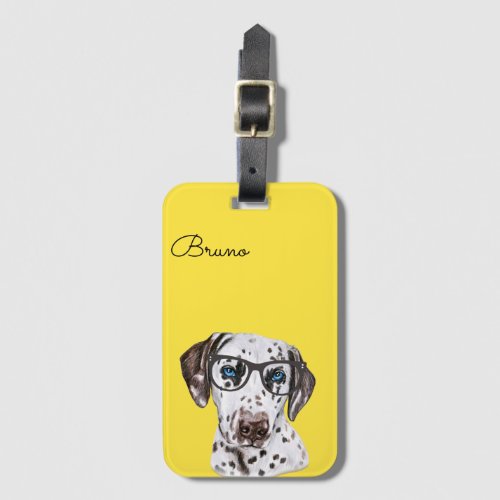 Personalized Colorful Hipster Dalmatian Luggage Tag