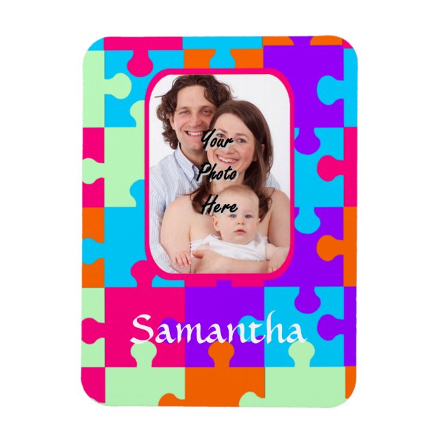 Personalized colorful jigsaw magnet (Vertical)