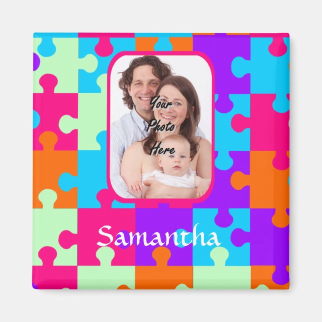 Personalized colorful jigsaw magnet (Front)