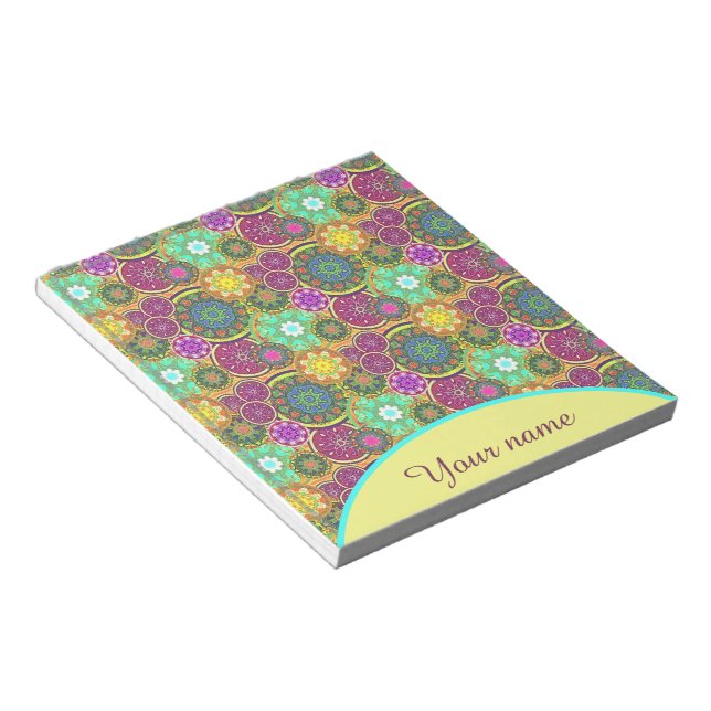 Personalized Colorful Mandalas  Notepad (Angled)