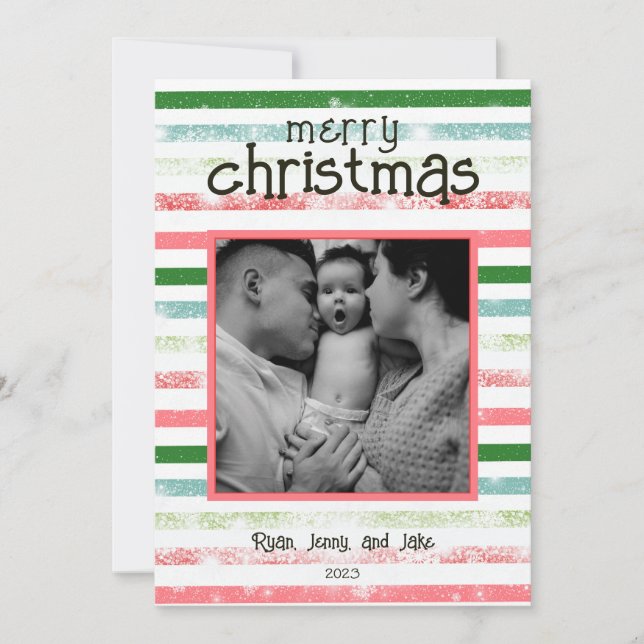 Personalized Colorful Merry Christmas Card (Front)