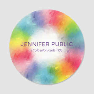 Personalized Colorful Modern Elegant Template Name Tag