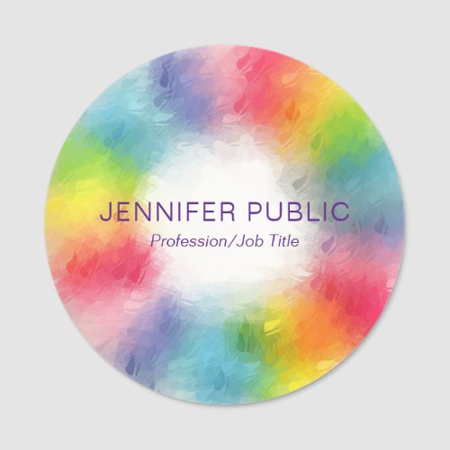 Personalized Colorful Modern Elegant Template Name Tag