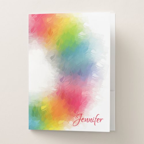 Personalized Colorful Modern Elegant Template Pocket Folder