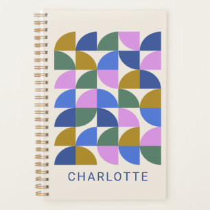 Personalized Colorful Modern Geometric Student Planner