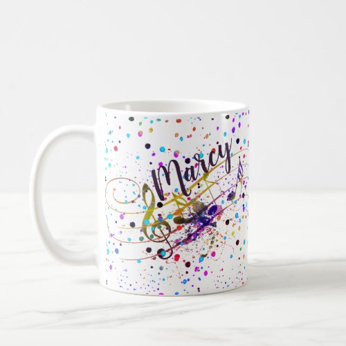 Personalized Colorful music splatter Coffee Mug