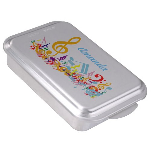 Personalized Colorful Musical Notes Cake Pan