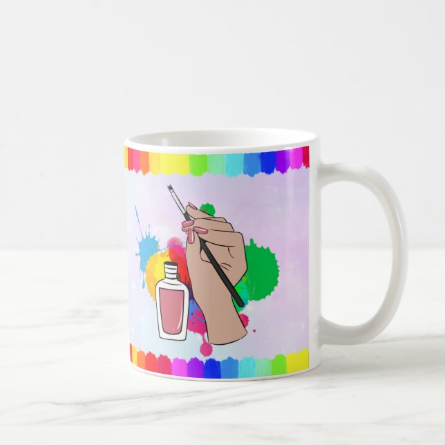 Personalized Colorful Nail Tech Mug (Right)