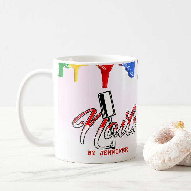 Personalized Colorful Nail Tech Mug (With Donut)