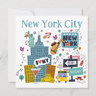 Personalized Colorful New York City Card