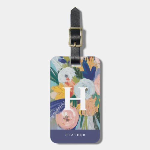 Personalized Colorful Painted Florals Luggage Tag