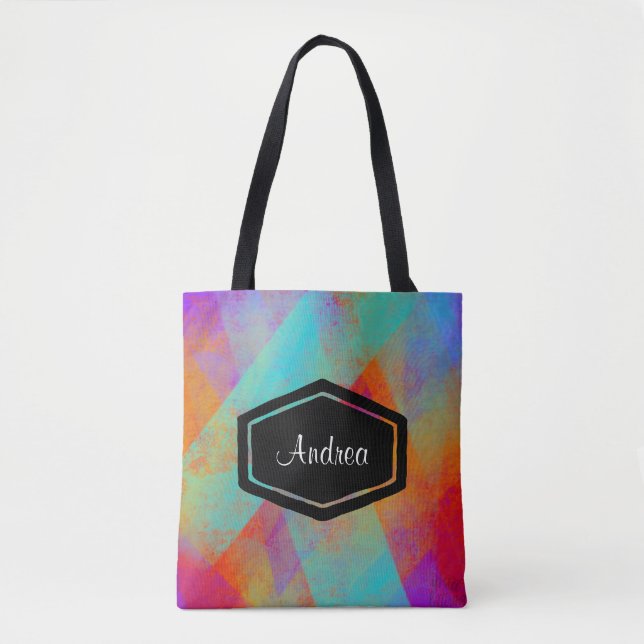 Personalized colorful painted tote bag (Front)