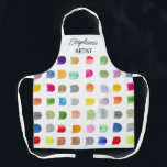 Personalized Colorful Pattern Artist's  Apron<br><div class="desc">This artist's apron features a colorful abstract watercolor pattern.  
It is easily customizable. 
Original Watercolor © Michele Davies.</div>