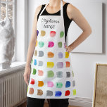 Personalized Colorful Pattern Artist's  Apron<br><div class="desc">This artist's apron features a colorful abstract watercolor pattern.  
It is easily customizable. 
Original Watercolor © Michele Davies.</div>